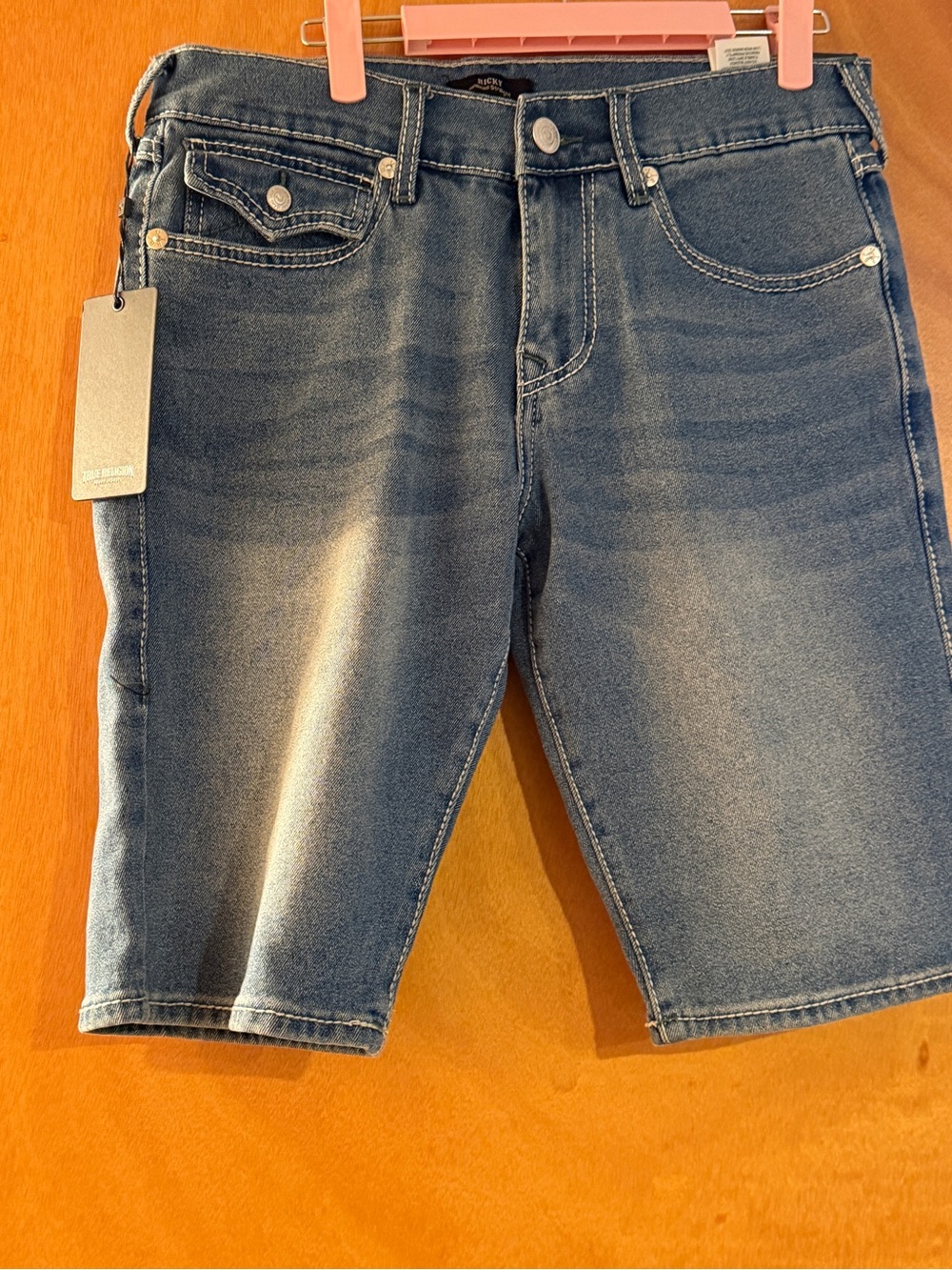 True Religion Men's Classic Blue Denim Shorts